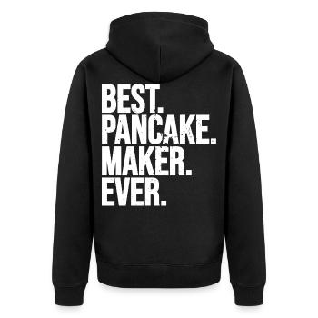 Best pancake maker - Unisex Premium Organic Zip Hoodie - black - Back - Nico (187cm)