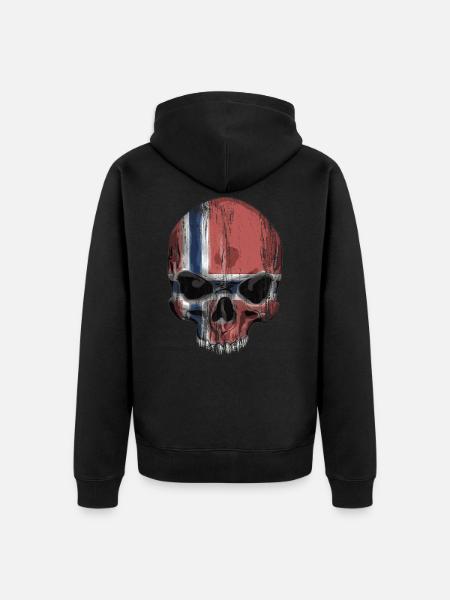 Norway skull - Unisex Premium Organic Zip Hoodie - black