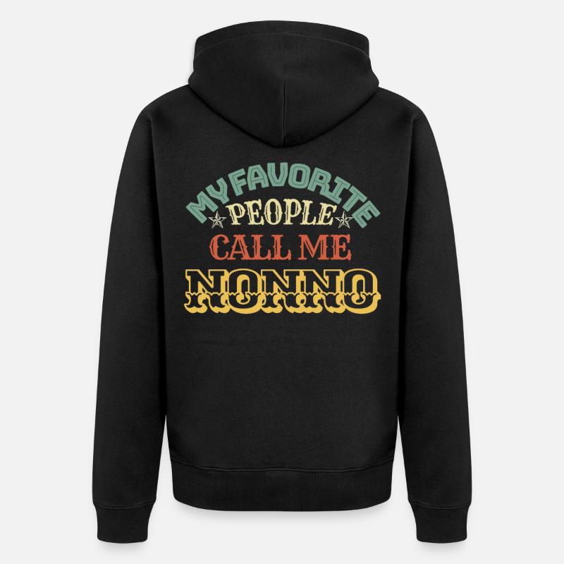 Mes gens préférés m'appellent NONNO - Veste à capuche bio Premium Unisexe - noir