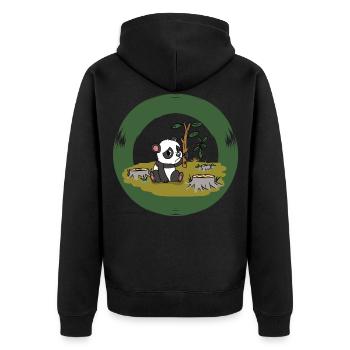 Environment Conservation Panda Japan Ecology - Unisex Premium Organic Zip Hoodie - black - Back - Nico (187cm)