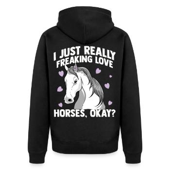 Équitation les amateurs de cheval dressage équitation galop selle - Veste à capuche bio Premium Unisexe - noir - Dos - Nico (187cm)