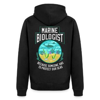 Marine biologist oceanography biology marine life - Unisex Premium Organic Zip Hoodie - black - Back - Nico (187cm)