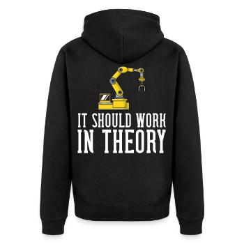Robotik Roboter Robotertechnik Elektronik - Unisex Premium Bio Zip Hoodie - Schwarz - Hinten - Nico (187cm)
