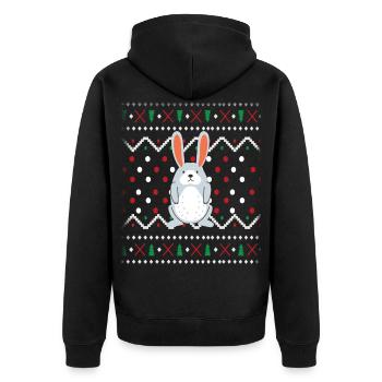 Ugly Christmas - Unisex Premium Organic Zip Hoodie - black - Back - Nico (187cm)