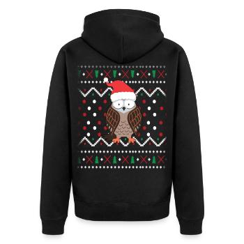 Noël laid hibou - Veste à capuche bio Premium Unisexe - noir - Dos - Nico (187cm)