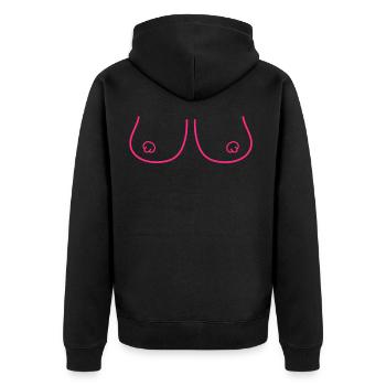 Breasts Sexy - sexy breasts - Unisex Premium Organic Zip Hoodie - black - Back - Nico (187cm)