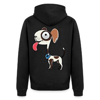 Hunde Hund Haustiere Weihnachtsgeschenk - Unisex Premium Bio Zip Hoodie - Schwarz - Hinten - Nico (187cm)