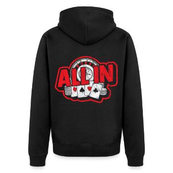 Poker - Unisex Premium Bio Zip Hoodie - Schwarz - Hinten - Nico (187cm)
