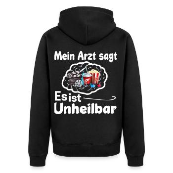 Film Kino Fernsehen Geschenk Filmabend - Unisex Premium Bio Zip Hoodie - Schwarz - Hinten - Nico (187cm)
