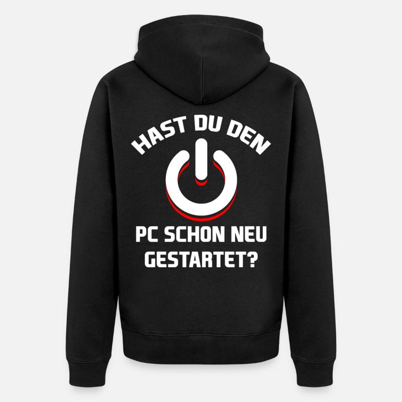 Neustart IT-Abteilung Administrator Geschenk - Unisex Premium Bio Zip Hoodie - Schwarz