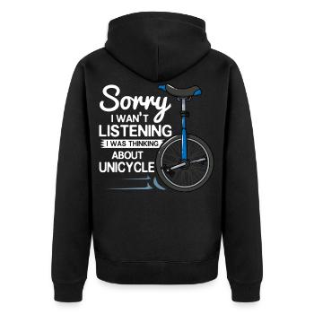 Einrad Fahrrad Radfahren Rad Einradfahrer - Unisex Premium Bio Zip Hoodie - Schwarz - Hinten - Nico (187cm)