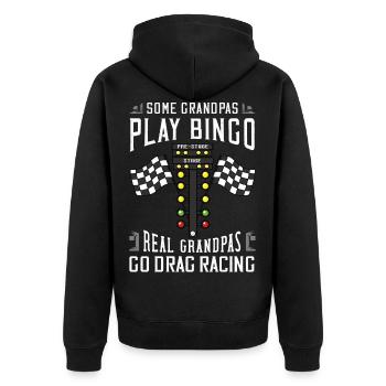 Drag Racing Beschleunigungsrennen Dragsterrennen - Unisex Premium Bio Zip Hoodie - Schwarz - Hinten - Nico (187cm)