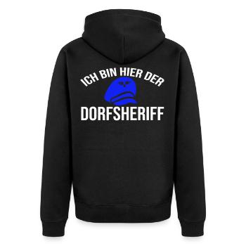 Polizist lustige Polizei Geschenk - Unisex Premium Bio Zip Hoodie - Schwarz - Hinten - Nico (187cm)