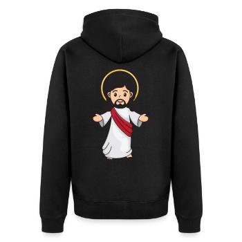 Jésus Christ - Veste à capuche bio Premium Unisexe - noir - Dos - Nico (187cm)