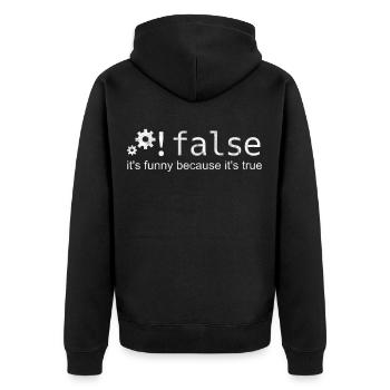 Programmierer - Unisex Premium Bio Zip Hoodie - Schwarz - Hinten - Nico (187cm)