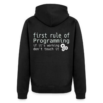 Computer Science Hacker Programmer Binary Pc Computer - Unisex Premium Organic Zip Hoodie - black - Back - Nico (187cm)