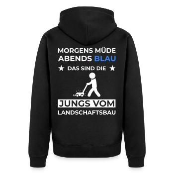 Gartenbau Landschaftsbau Landschaftsgärtner Beruf - Unisex Premium Bio Zip Hoodie - Schwarz - Hinten - Nico (187cm)