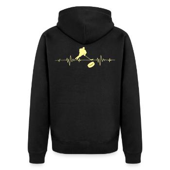 Heartbeat joueur de hockey sur glace Heartbeat ECG - Veste à capuche bio Premium Unisexe - noir - Dos - Nico (187cm)