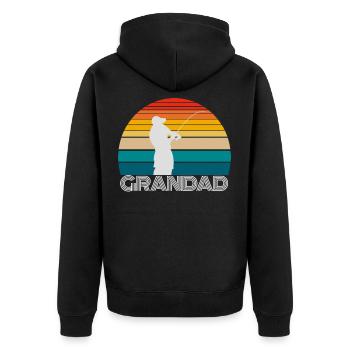 Cadeaux de pêche pour GRANDAD - Veste à capuche bio Premium Unisexe - noir - Dos - Nico (187cm)