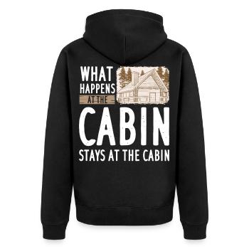 Cabane de montagne refuge chalet cabane en bois - Veste à capuche bio Premium Unisexe - noir - Dos - Nico (187cm)