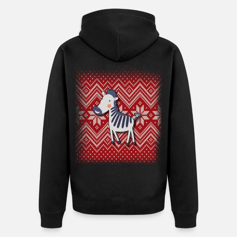 Noël zèbre - Veste à capuche bio Premium Unisexe - noir