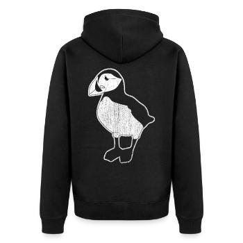 Puffin puffin cute bird - Unisex Premium Organic Zip Hoodie - black - Back - Nico (187cm)
