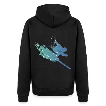 ski ski ski ski ski vacances skieur wint - Veste à capuche bio Premium Unisexe - noir - Dos - Nico (187cm)