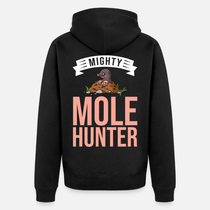 Mole Hunter Shrew MoleHill - Unisex Premium Organic Zip Hoodie - black
