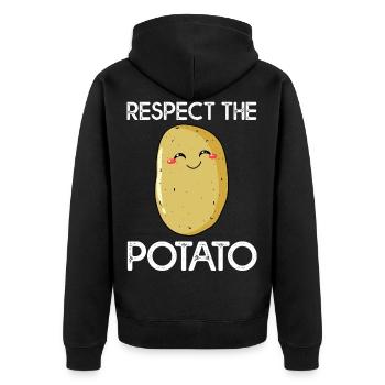 Pomme de terre pomme de terre poire de terre Potates patates douces - Veste à capuche bio Premium Unisexe - noir - Dos - Nico (187cm)