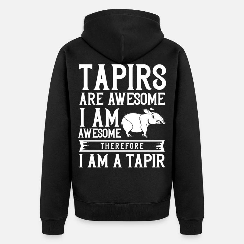 Tapir cheval bébé tapirus malais - Veste à capuche bio Premium Unisexe - noir