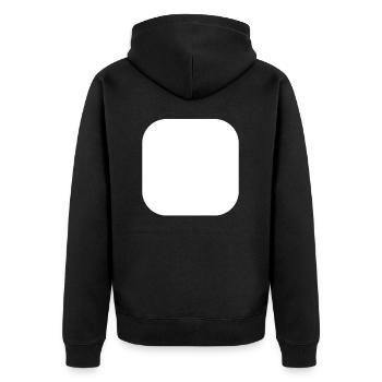 Rundes Quadrat - Unisex Premium Bio Zip Hoodie - Schwarz - Hinten - Nico (187cm)