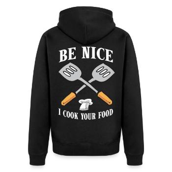Chef Chef Gourmet Chef Hat Gift Cuisine - Veste à capuche bio Premium Unisexe - noir - Dos - Nico (187cm)