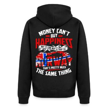 Norwegen Wikinger Oslo Fjord Elch Norge Norway - Unisex Premium Bio Zip Hoodie - Schwarz - Hinten - Nico (187cm)
