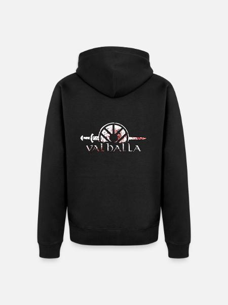 Valhalla battle victory - Unisex Premium Organic Zip Hoodie - black