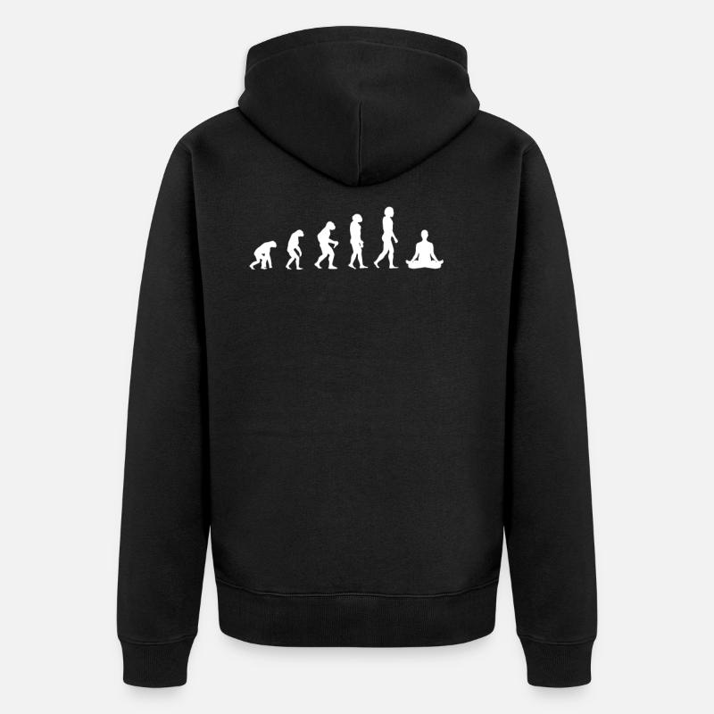 évolution de la méditation - Veste à capuche bio Premium Unisexe - noir