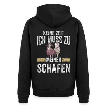 Schaf Landwirt Schäfer Bauer Bauernhof Geschenk - Unisex Premium Bio Zip Hoodie - Schwarz - Hinten - Nico (187cm)