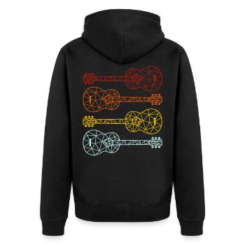 Gitarre Geschenkidee Gitarrist Gitarrenspieler - Unisex Premium Bio Zip Hoodie - Schwarz - Hinten - Nico (187cm)