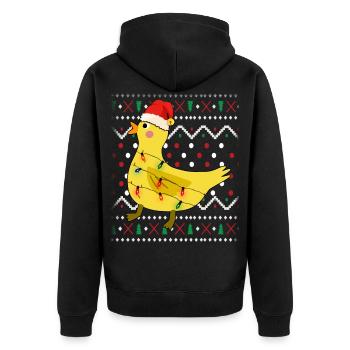 Ugly Christmas duck gift for Christmas - Unisex Premium Organic Zip Hoodie - black - Back - Nico (187cm)