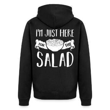 Salat Dressing Eiersalat Caesar Eisberg Feta Grün - Unisex Premium Bio Zip Hoodie - Schwarz - Hinten - Nico (187cm)