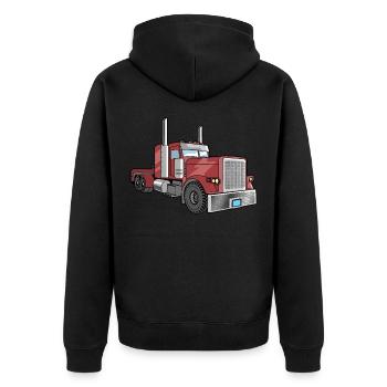 un camion - Veste à capuche bio Premium Unisexe - noir - Dos - Nico (187cm)
