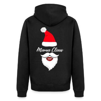 Mama Clause Grandma Santa Merry Christmas Grandmot - Unisex Premium Bio Zip Hoodie - Schwarz - Hinten - Nico (187cm)