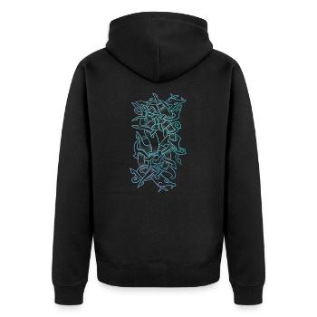 Symbole viking serpent Jörmungand - Veste à capuche bio Premium Unisexe - noir - Dos - Nico (187cm)