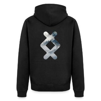 Ingwaz rune Valhalla Viking loup - Veste à capuche bio Premium Unisexe - noir - Dos - Nico (187cm)