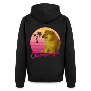 Cheemsburger rétro - Veste à capuche bio Premium Unisexe - noir - Dos - Nico (187cm)