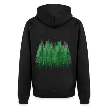 Forest Nature Hiking Forester Nature Conservation Fir Tree - Unisex Premium Organic Zip Hoodie - black - Back - Nico (187cm)