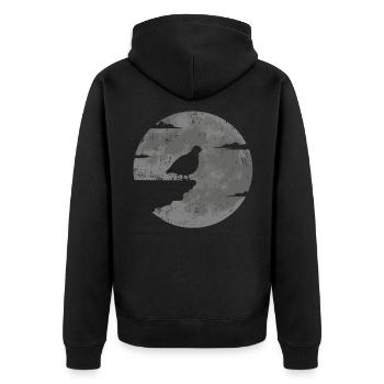 Wachtelhalter Wachtelzüchter Wachteln Geschenkidee - Unisex Premium Bio Zip Hoodie - Schwarz - Hinten - Nico (187cm)