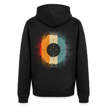Club de tir - cible rétro - Veste à capuche bio Premium Unisexe - noir - Dos - Nico (187cm)