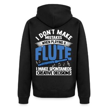flute - Unisex Premium Organic Zip Hoodie - black - Back - Nico (187cm)