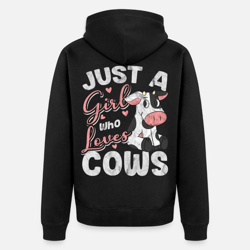 Vache - Veste à capuche bio Premium Unisexe - noir