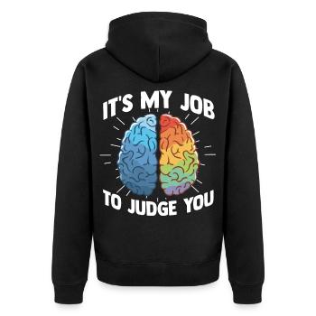 psychologue - Veste à capuche bio Premium Unisexe - noir - Dos - Nico (187cm)